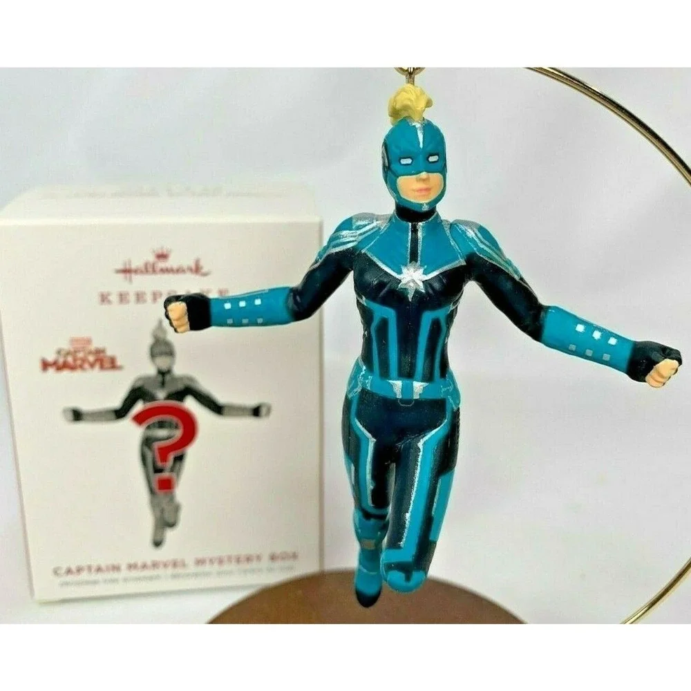 Hallmark Captain Marvel Blue-Green Keepsake Mystery Ornament Teal 2019 NEW